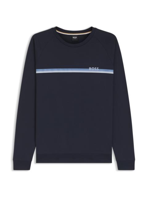 COTTON-TERRY SWEATSHIRT WITH LOGO AND STRIPE