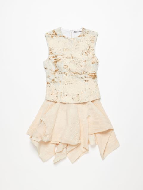 Sleeveless dress print - Ecru beige
