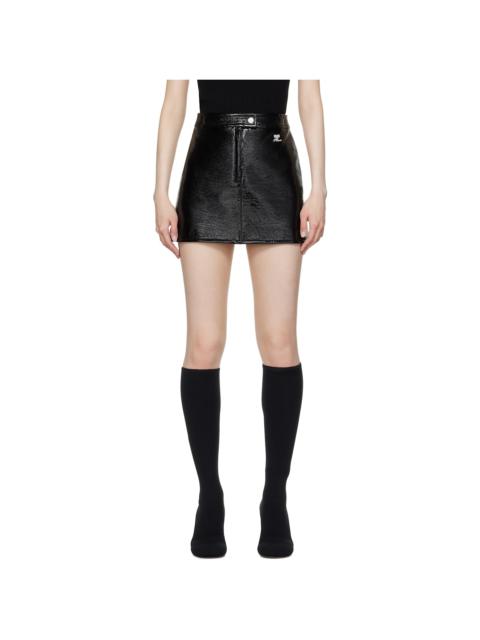Black Reedition Vinyl Miniskirt