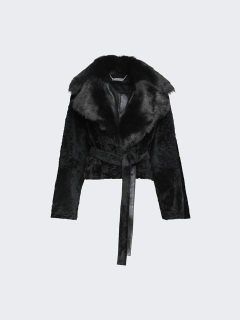 Renata Velvety Shearling Jacket Noir Boheme
