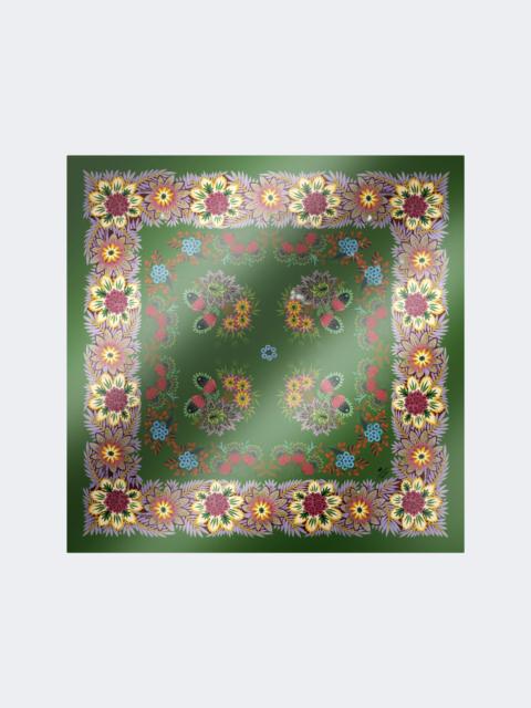 Printed silk twill foulard - GREEN