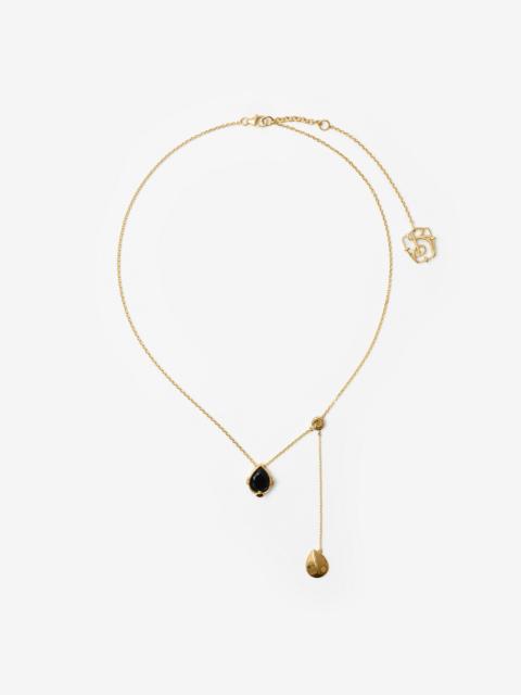 Onyx Shield Pendant Necklace