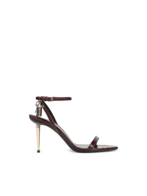padlock-detail stiletto-heel sandals