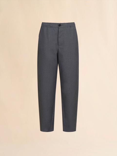 STRAIGHT GRAY WOOL TROUSERS WITH MARNI SYMBOL