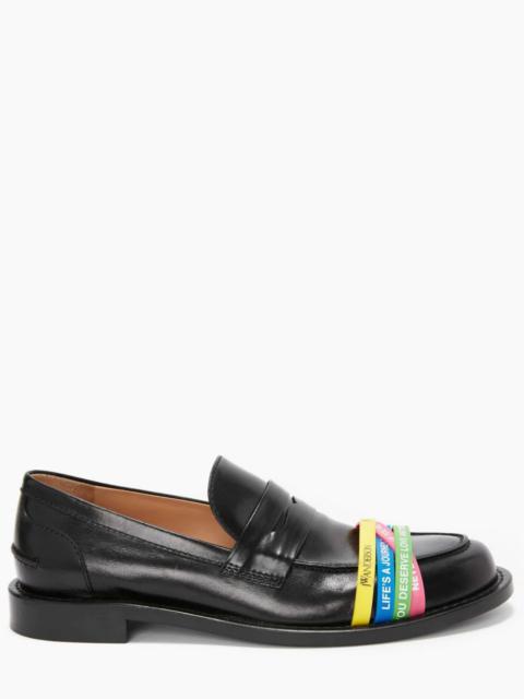ELASTIC LEATHER LOAFERS