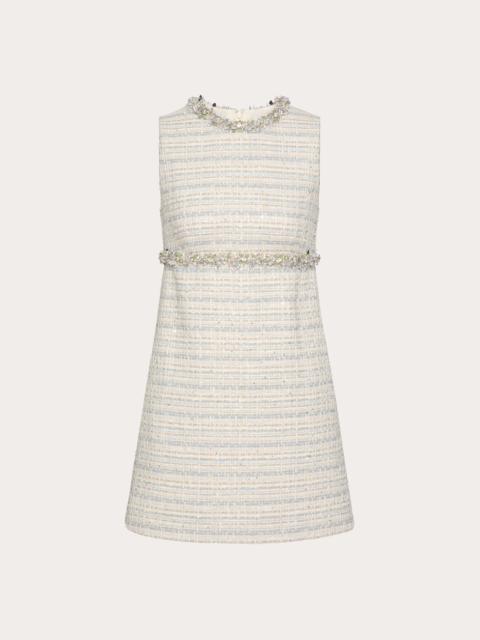 EMBROIDERED DELICATE TWEED SHORT DRESS