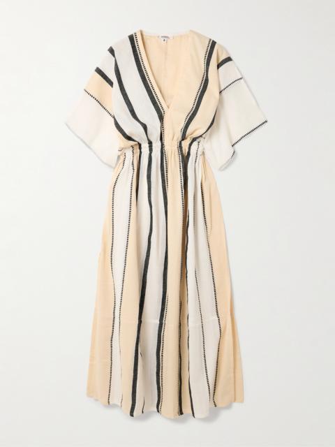 Leila Striped Cotton Midi Dress
