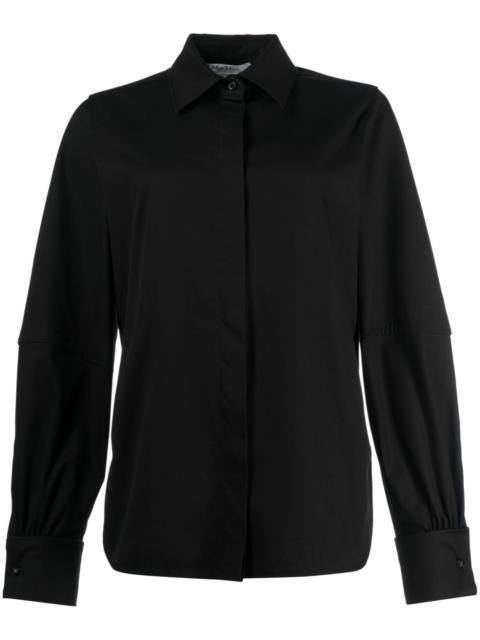 long-sleeve stretch-cotton shirt