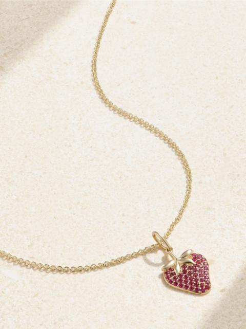 Strawberry 14-karat Gold Ruby Necklace
