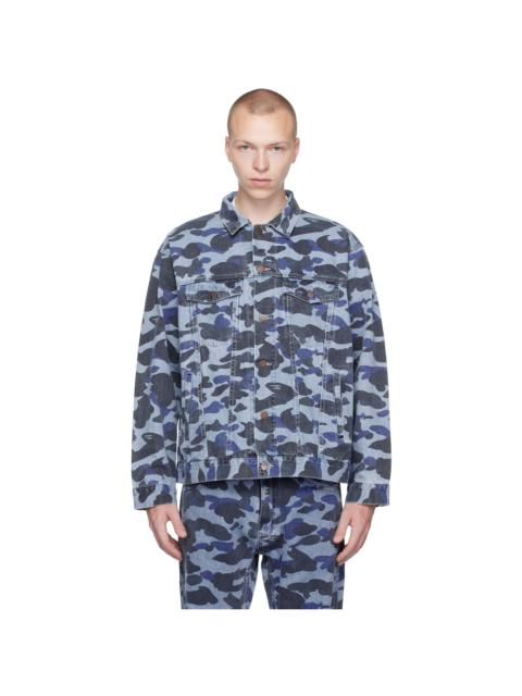 Blue Camo Over Denim Jacket