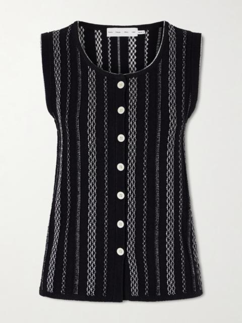 Alyna Striped Jacquard-knit Vest
