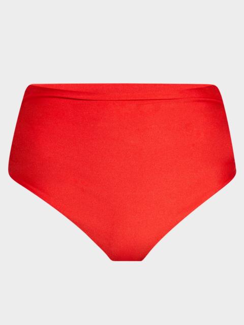 Teya Ruched High-Waist Bikini Bottoms
