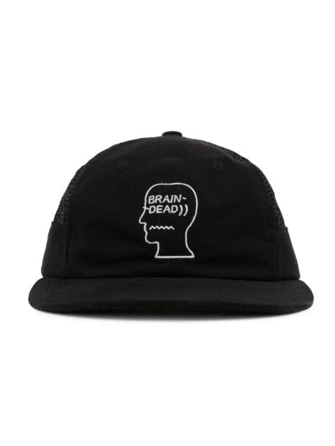 Mesh Panel Logohead Engineer Hat - Black