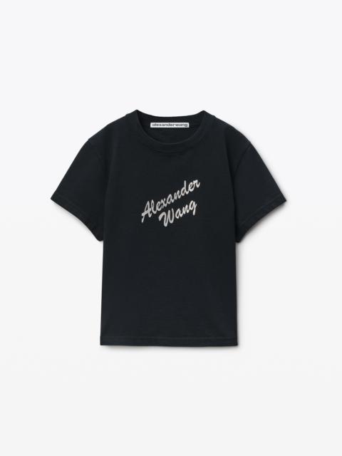 Black Crystal Hotfix & Cotton Logo Tee