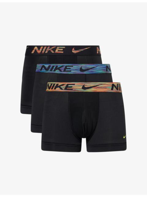 Essential Micro Branded Pack Of Three Stretch-Woven Trunks