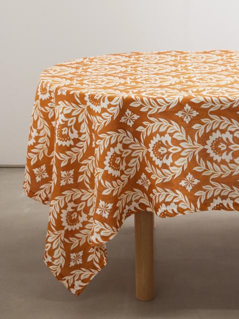 Large Floral-print Linen Tablecloth