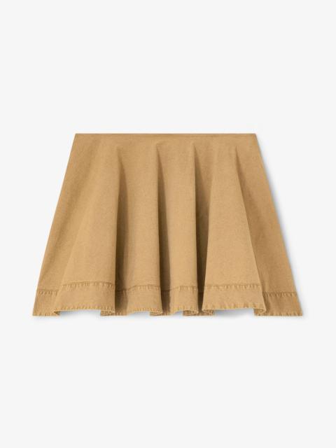 BEIGE WASHED MINI CIRCLE SKIRT