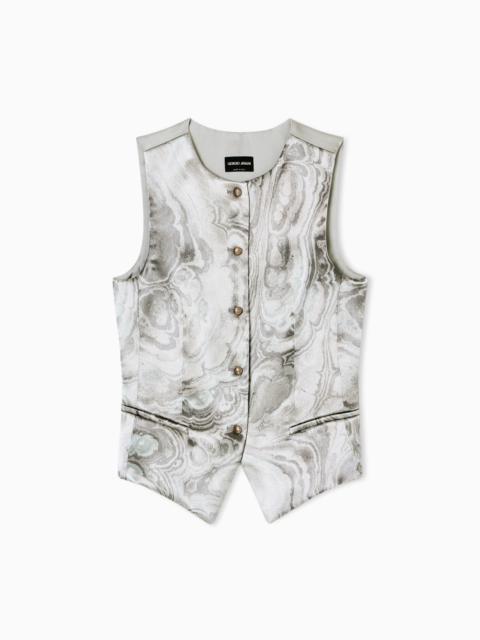 SINGLE-BREASTED JACQUARD WAISTCOAT