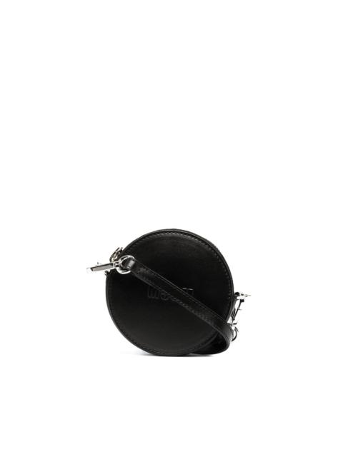 logo-embossed circular mini bag