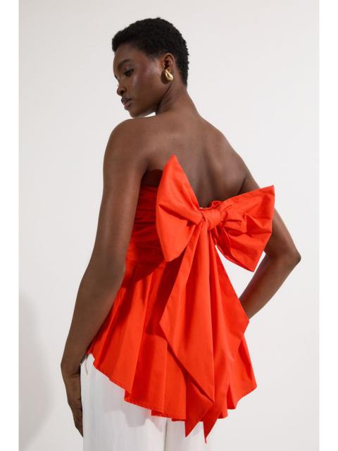 Cotton Poplin Bow Detail Woven Blouse