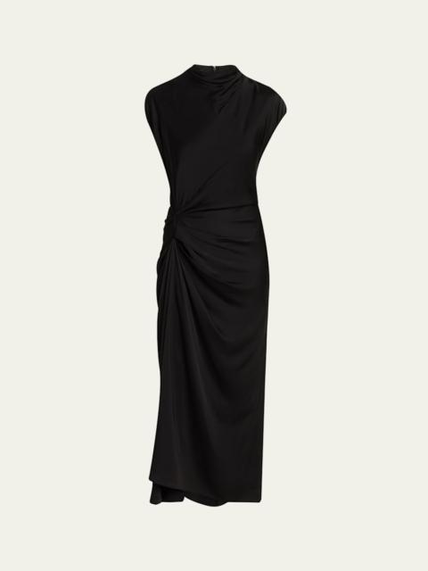 Alma Draped Satin Viscose Dress