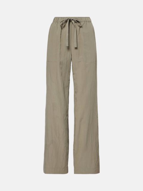 High-rise wide-leg pants