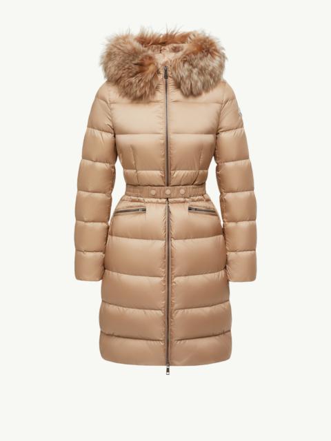 Boedic Hooded Shearling-Trimmed Long Down Jacket