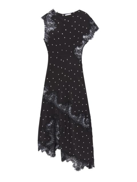 Alessia Polka Dot Crepe and Lace Maxi Dress
