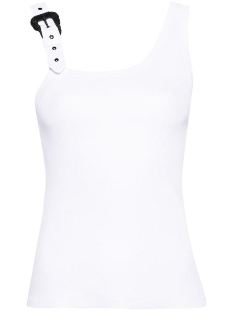 buckle-detailed ribbed tank top