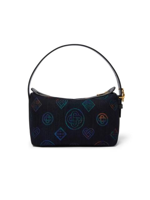 Blue Leather Logo Bag
