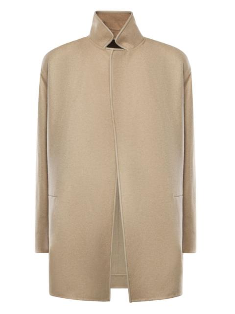 stand-collar reversible coat