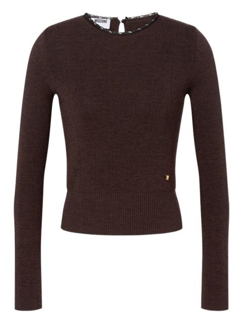 lace-trimmed wool sweater