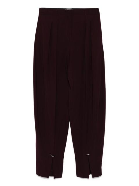 pleated split-hem trousers