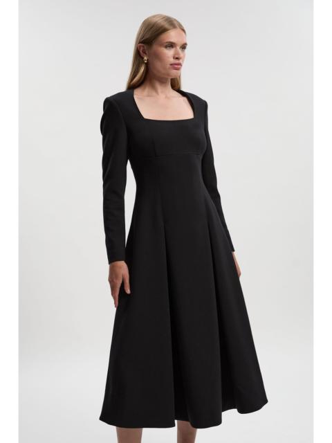 Compact Stretch Sweetheart Neckline Midi Dress