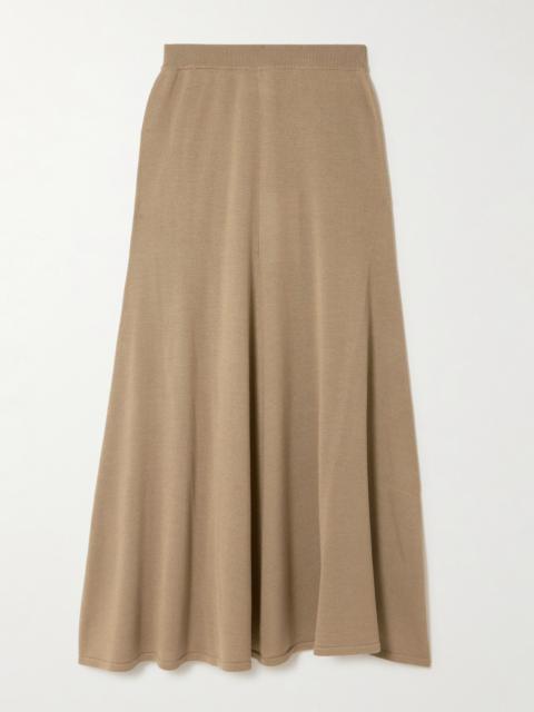 Thora Merino Wool And Silk-blend Maxi Skirt