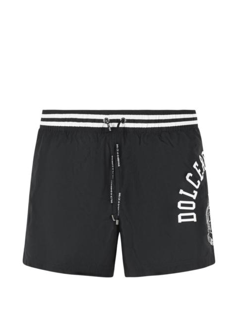 contrast logo print swimsuit