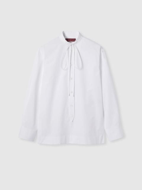 Cotton poplin shirt with embroidery