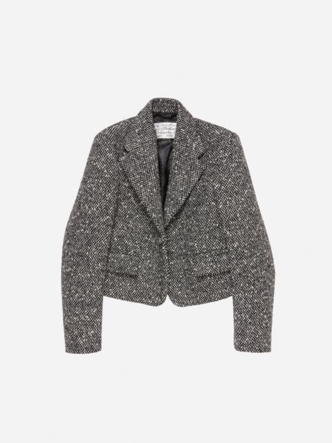 Tweed suit jacket - Regular fit - Black/white