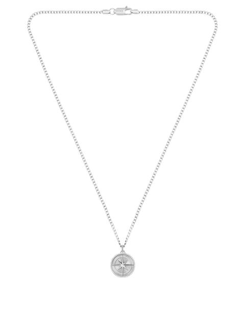SILVER-TONE NECKLACE WITH MEDALLION PENDANT