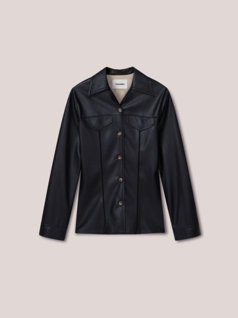 GANIT - Vegan leather shirt jacket - Navy
