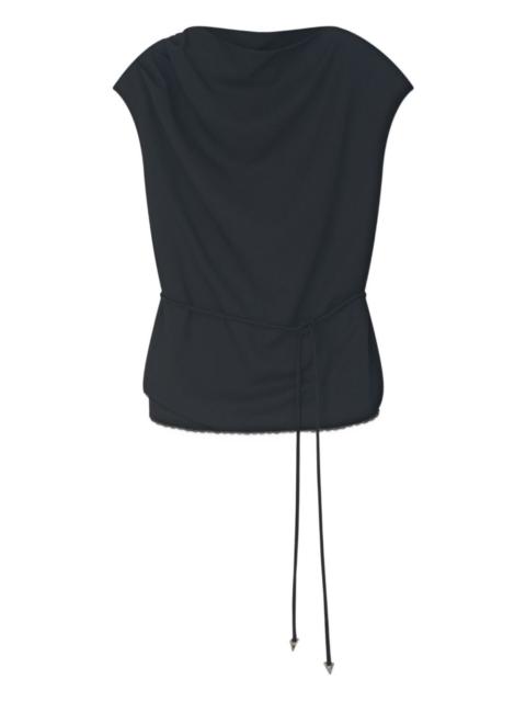 Moon draped tie-detail top