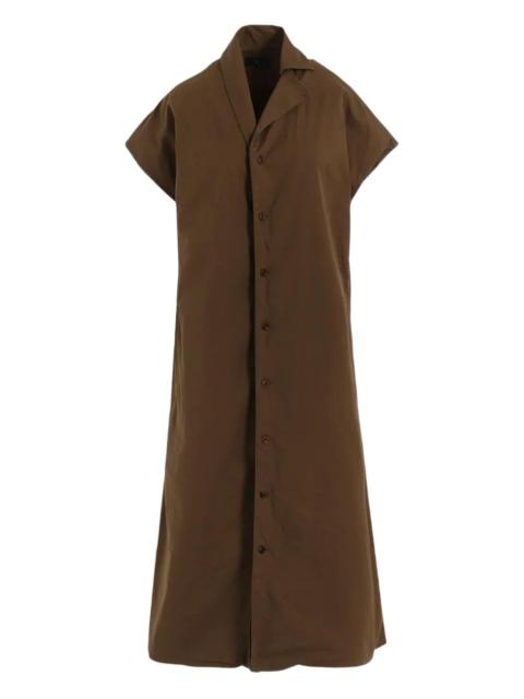 short-sleeve button-front dress