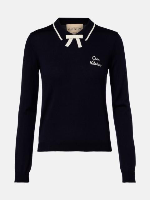 Chez Valentino virgin wool polo sweater