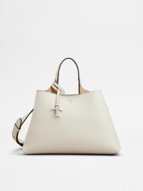 BAG IN LEATHER SMALL - WHITE, NATURAL