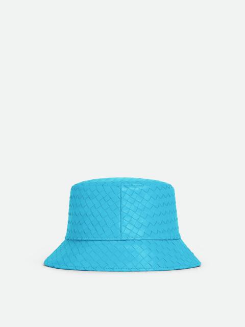 intrecciato leather bucket hat