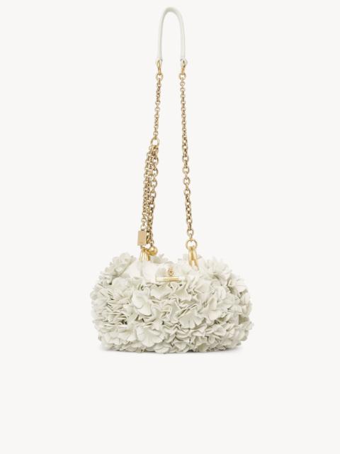 CHLOÉ PLISSÉ SHOULDER BAG WITH CHAIN IN LEATHER FLOWERS