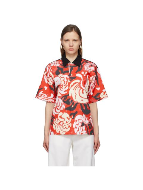 Red Printed Graphic Short Sleeve Shirt