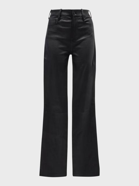 Bootcut Stretch Leather Pants