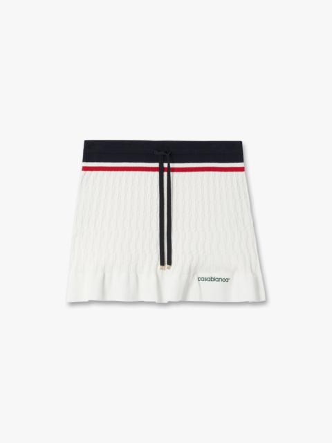 Cream & Navy Knit Tennis Mini Skirt | Casablanca Paris