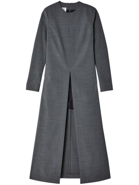 long-sleeve virgin-wool blend dress